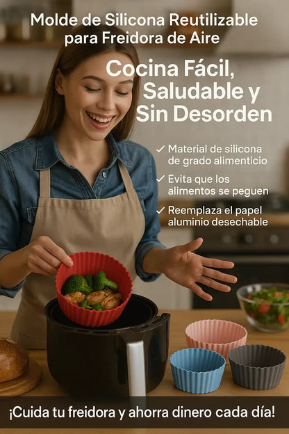 SET X6 BANDEJAS SILICONA PARA AIR FRYER