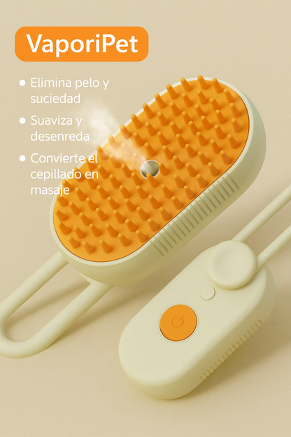 Cepillo vapor para mascotas manija